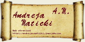 Andreja Maticki vizit kartica